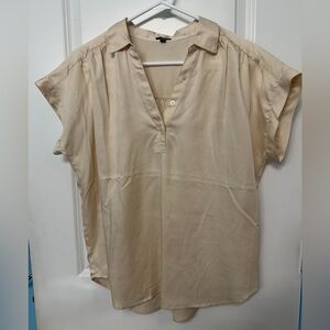 Express Women's Beige Short Sleeve Blouse